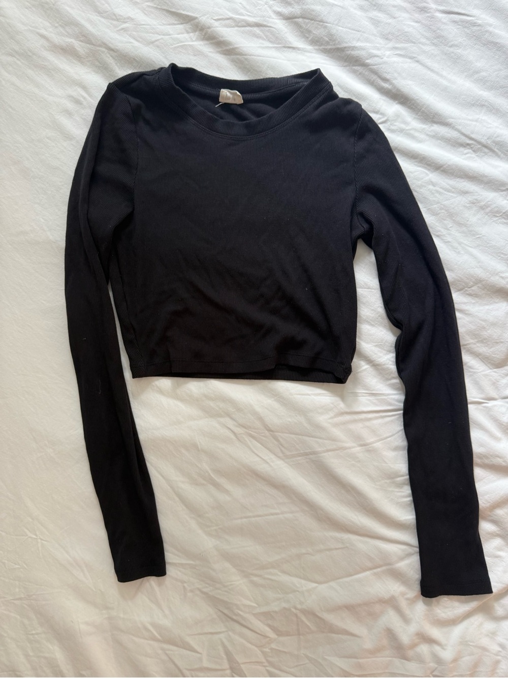 Aritzia Wilfred Free - Go-To Cropped Longsleeve Black